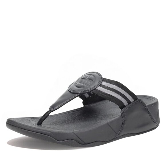 FitFlop Women's Walkstar Toe-Post Sandals, All Black - Picture 1 of 1